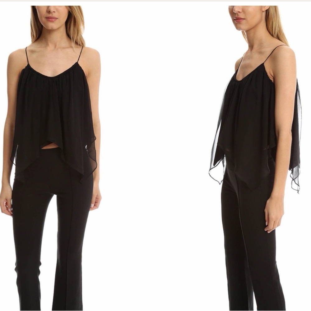Elizabeth and James Black Spaghetti Strap Top
